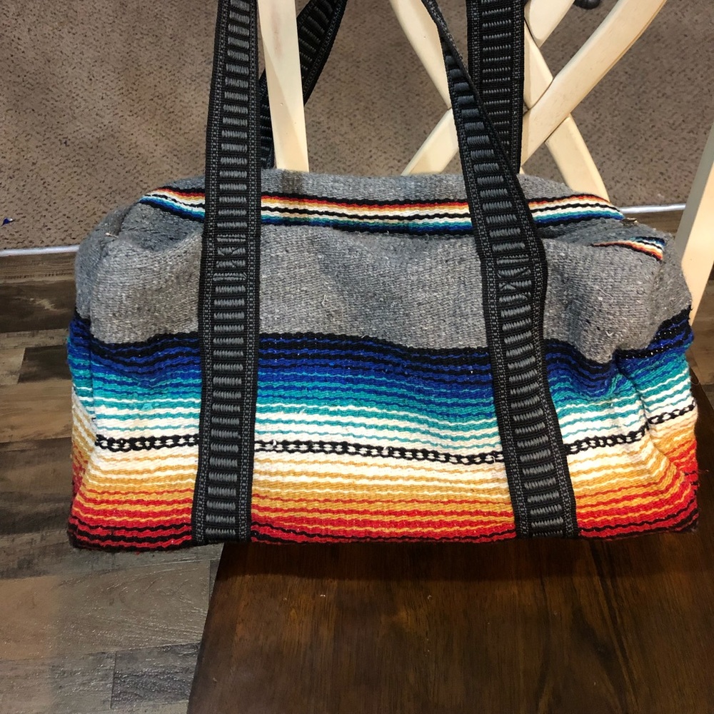 Serape print duffle bag